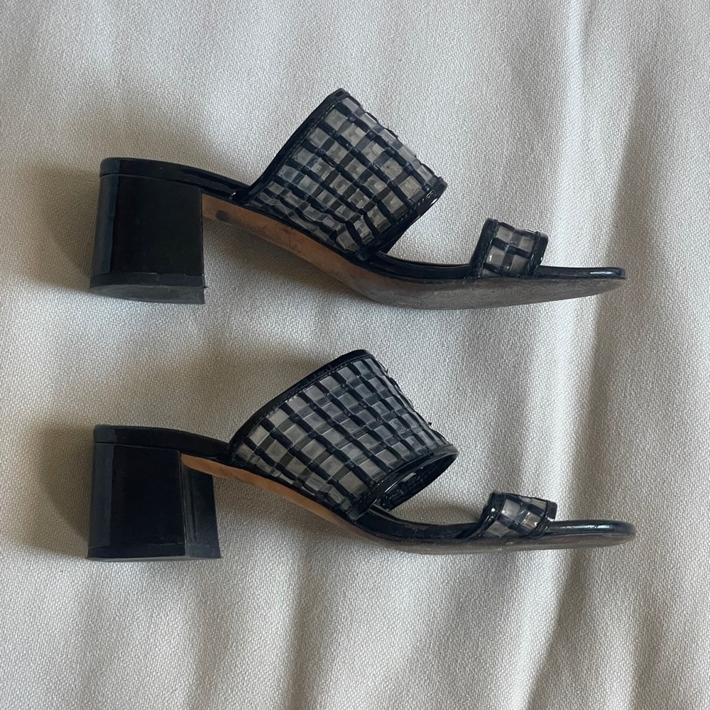 Maryam Nasir Zadeh black patent sandals size 37.5